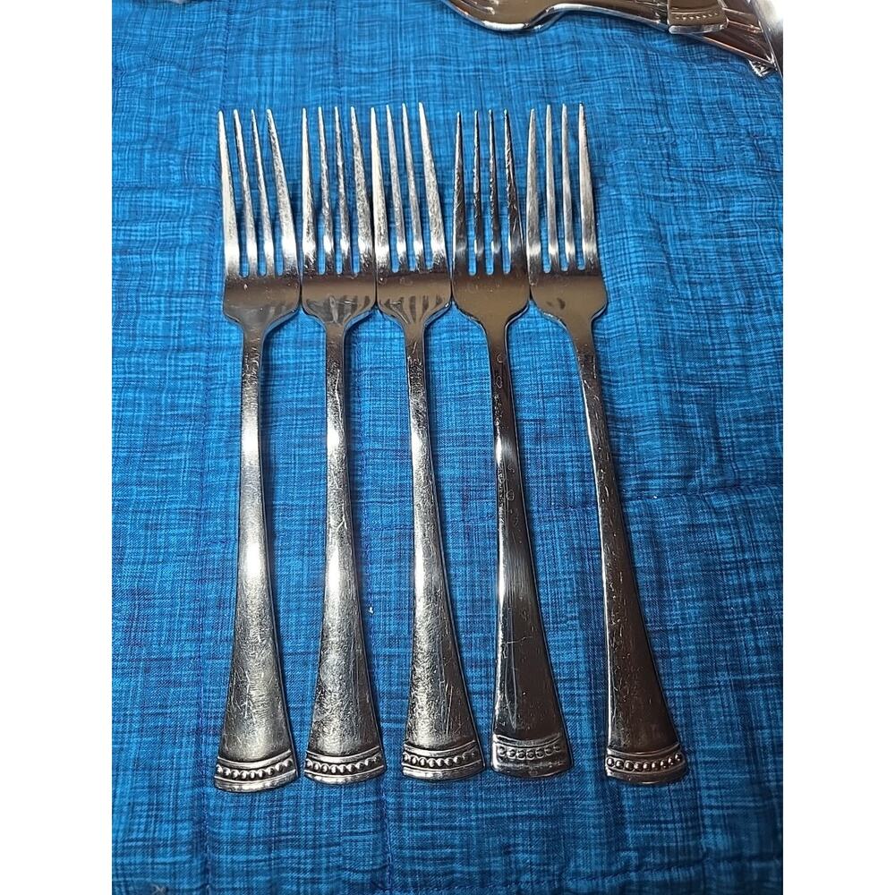 Lenox PORTOLA 18/10 Stainless Flatware 5 Dinner Forks